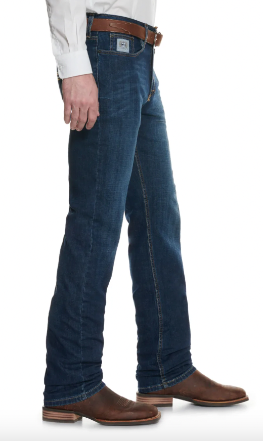 Cinch Men's Silver Label Dark Wash Slim Fit Performance Stretch Straight Leg Jeans