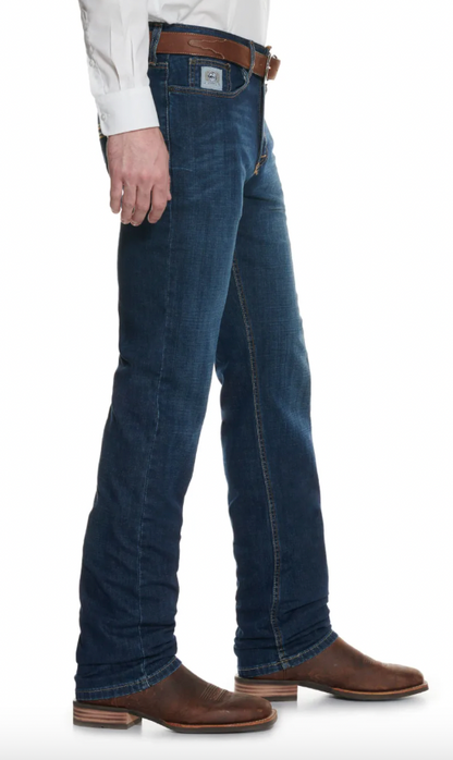 Cinch Men's Silver Label Dark Wash Slim Fit Performance Stretch Straight Leg Jeans