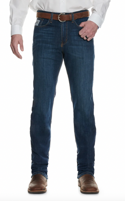 Cinch Men's Silver Label Dark Wash Slim Fit Performance Stretch Straight Leg Jeans