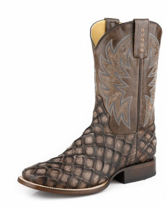 Roper Men's River Pirarucu Leather Western Boots