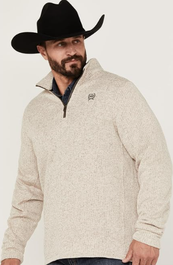 Cinch Men's Quarter Zip Sweater Knit Jacket