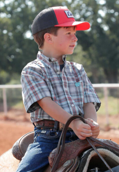 Cinch Boy's Plaid Short Sleeve Button Up Shirt