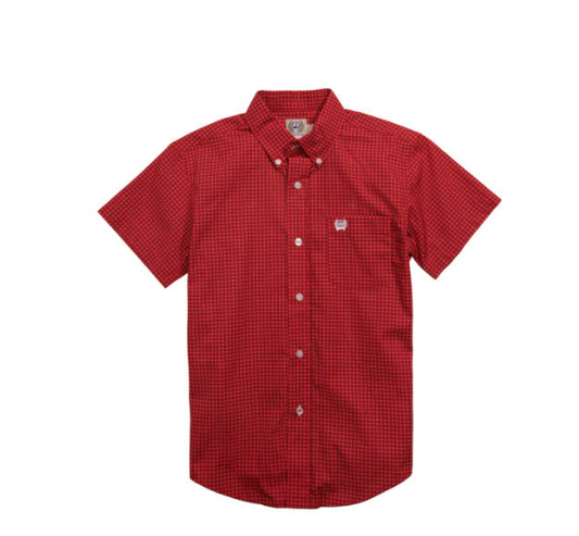 Cinch Boy's Red & Black Geo Print Western Shirt