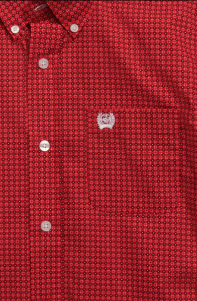 Cinch Boy's Red & Black Geo Print Western Shirt