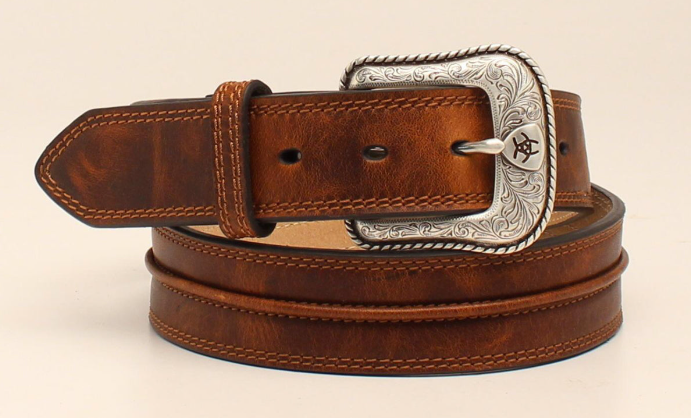 Ariat Men's Rowdy Brown Center Cord Western Belt