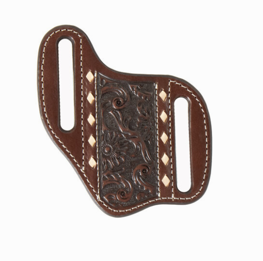 Nocona Knife Sheath Floral Embossed Brown