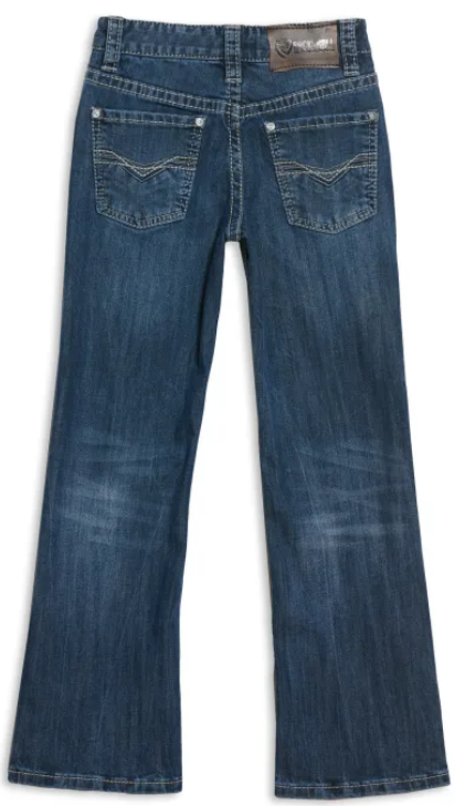 Rock and Roll Denim Boy's Reflex BB Gun Dark Wash Boot Cut Jeans