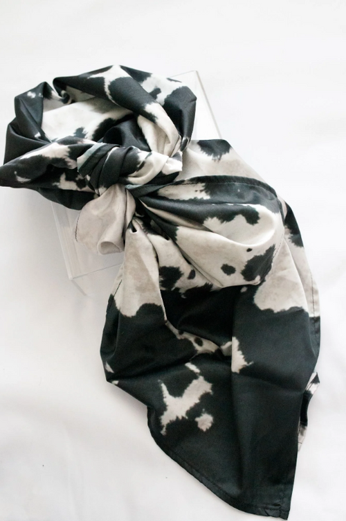 Black Cow Print Wild Rag