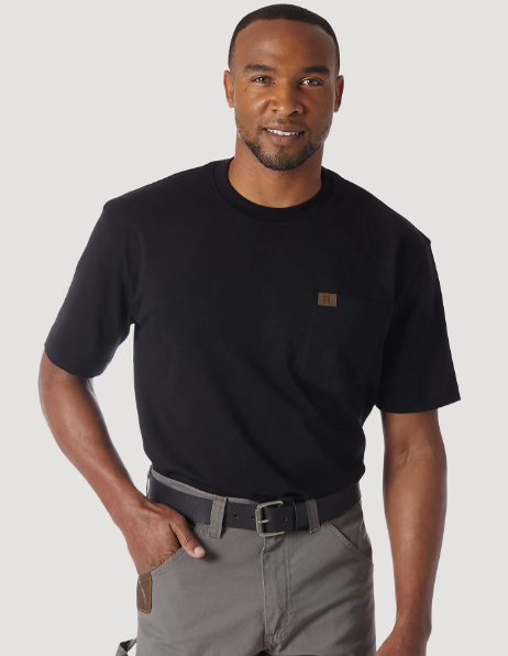 Wrangler® Workwear Short Sleeve Pocket T-Shirt Black