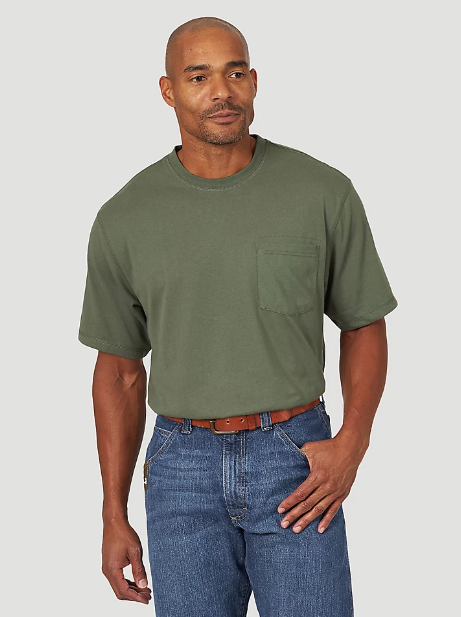 Wrangler® Workwear Short Sleeve Pocket T-Shirt Hazel Green