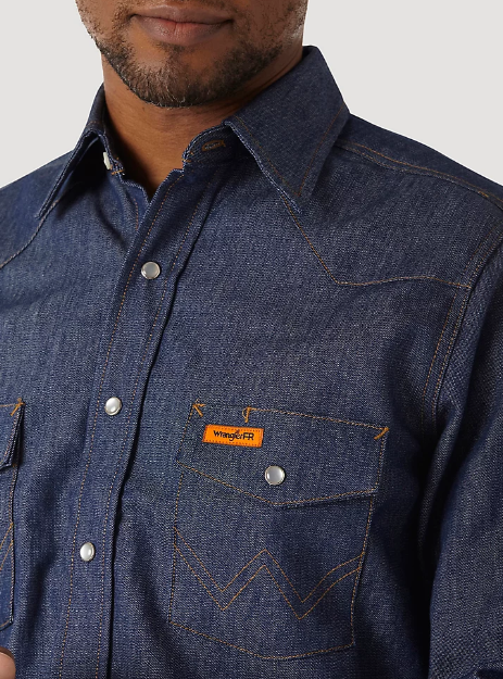 Wrangler® FR Flame-Resistant Long Sleeve Denim Work Shirt