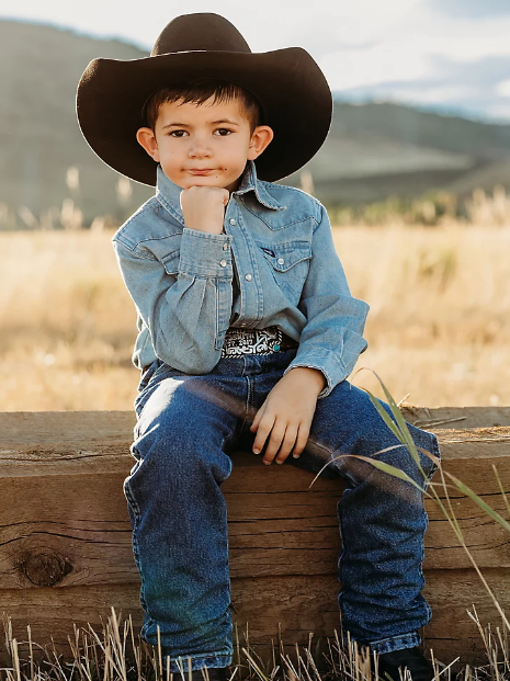 Boy's Cowboy Cut® Western Snap Shirt Denim