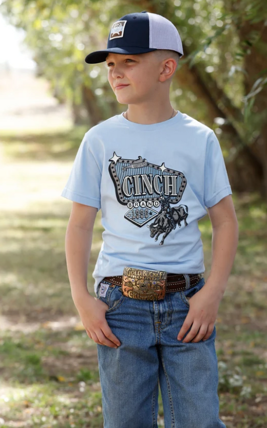Cinch Boy's Light Blue Bucking Bull T-Shirt