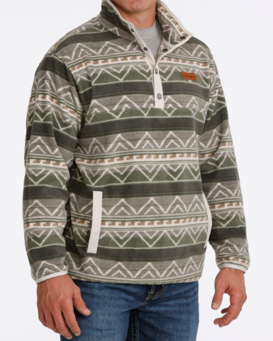 Cinch Olive Aztec Fleece Jacket