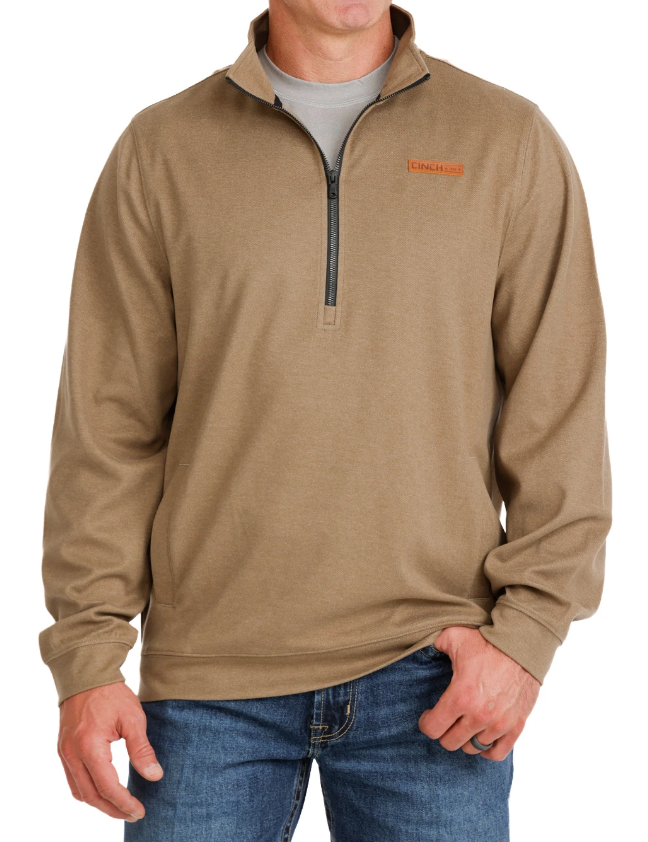 Cinch Men's Twill 1/2 Zip Heather Pullover