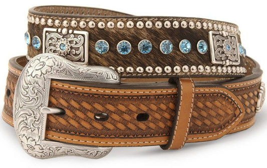 Nocona Men's Calf Hair-On-Hide Leather Belt