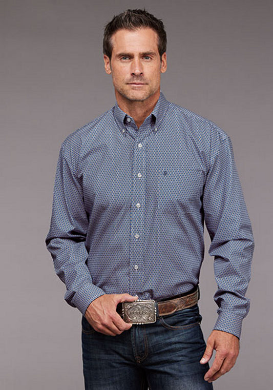 Stetson Men’s Long Sleeve Diamond Neat Button Down