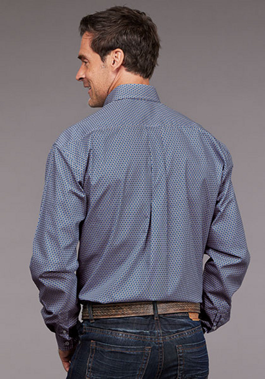 Stetson Men’s Long Sleeve Diamond Neat Button Down
