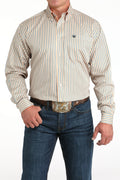 Cinch Tencel Cream Stripe Long Sleeve Button Down