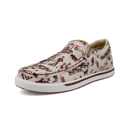 Twisted X Slip-On Kicks - Maroon & Ivory