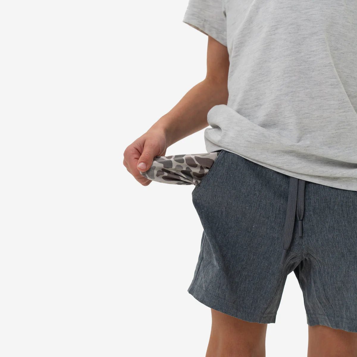 Youth Athletic Short - Grizzly Grey - Deer Camo Liner