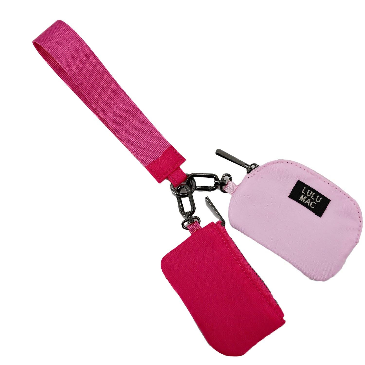 LULU MAC HOT & LIGHT PINK WRISTLET POUCH