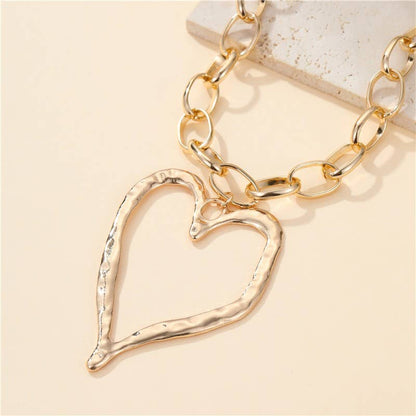 Gold Heart Hollow Necklace