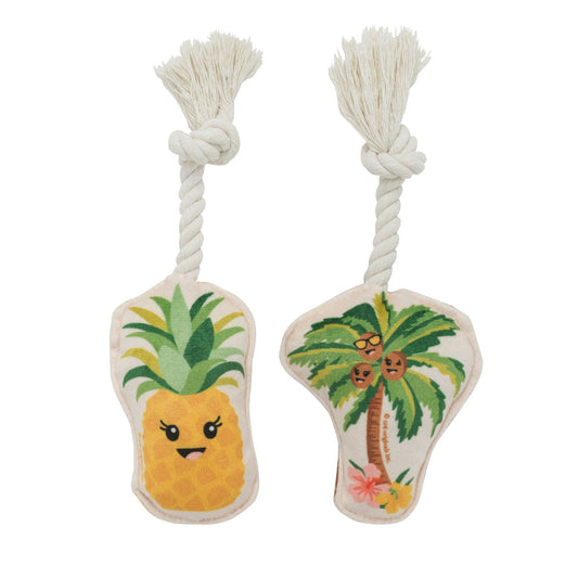 Mini Dog Toy Set | Palm Tree & Pineapple