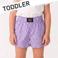 LULU MAC TODDLER SHORTS- LAVENDER MINI POLKA DOTS