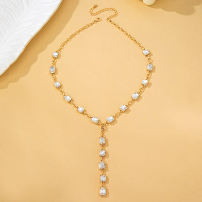 Crystal Lariat Necklace