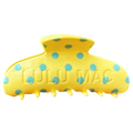 LULU MAC HAIR CLIP- BUTTER YELLOW & BLUE POLKA DOT