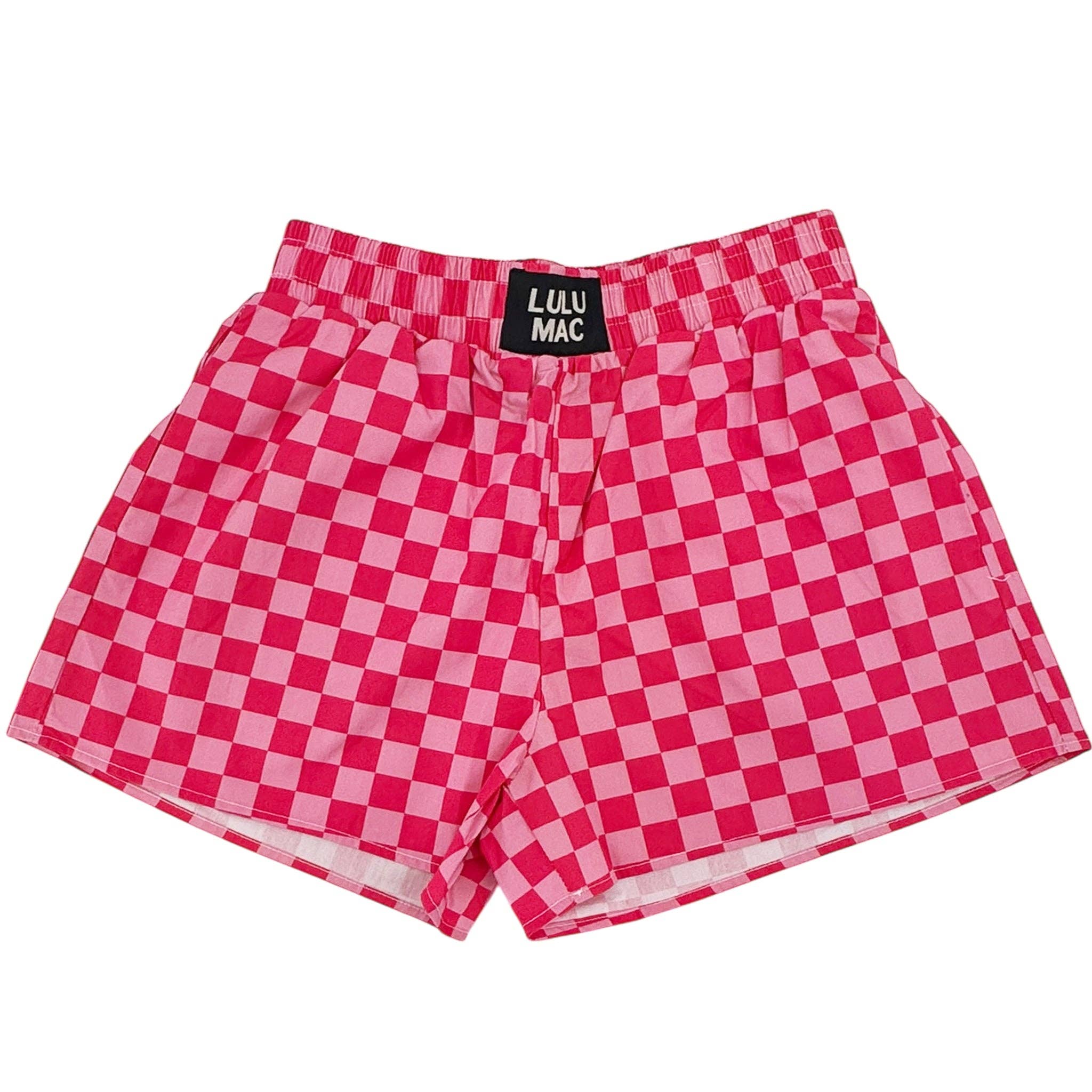 LULU MAC PINK CHECKERED BOXER SHORT