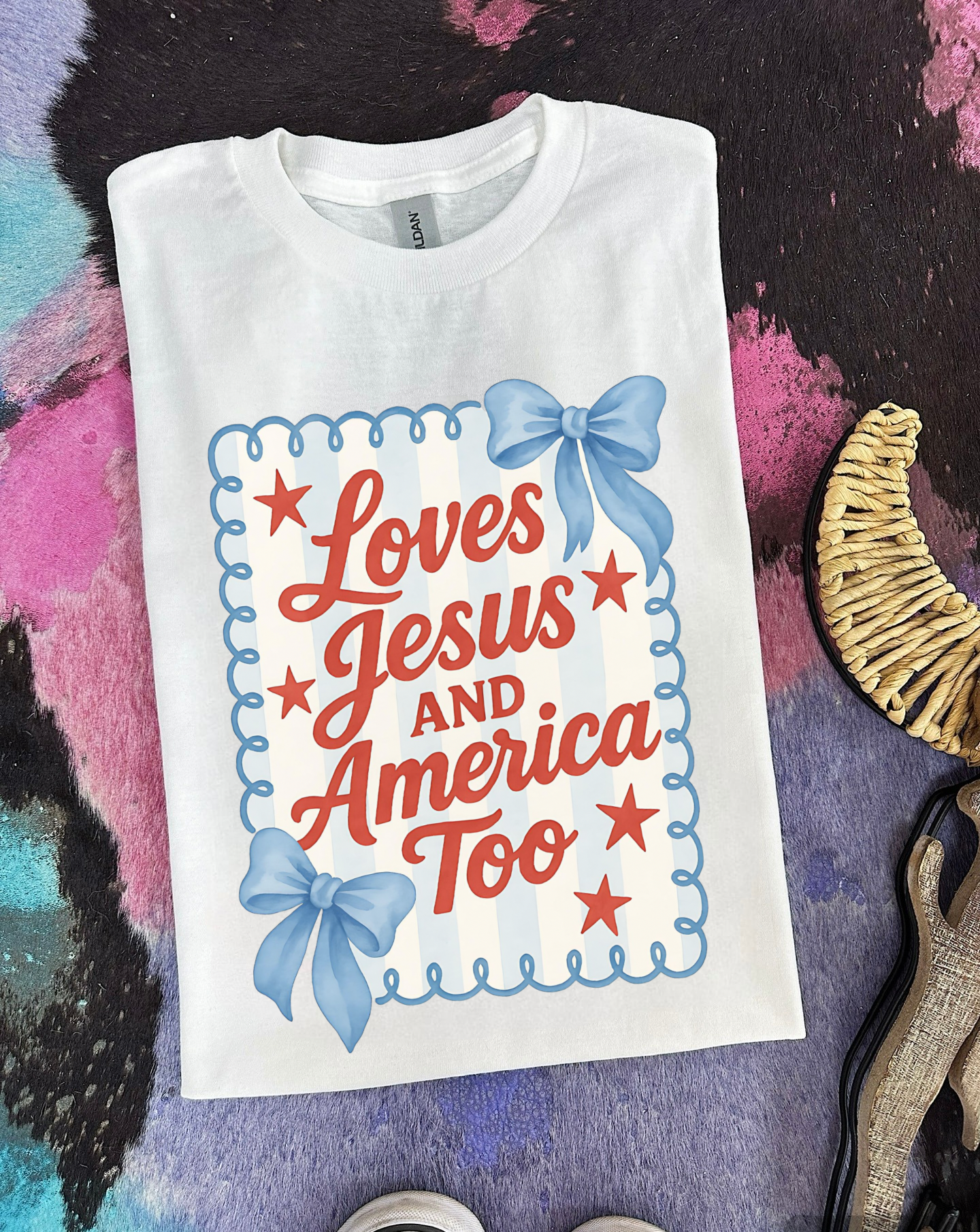 Loves Jesus & America Tee