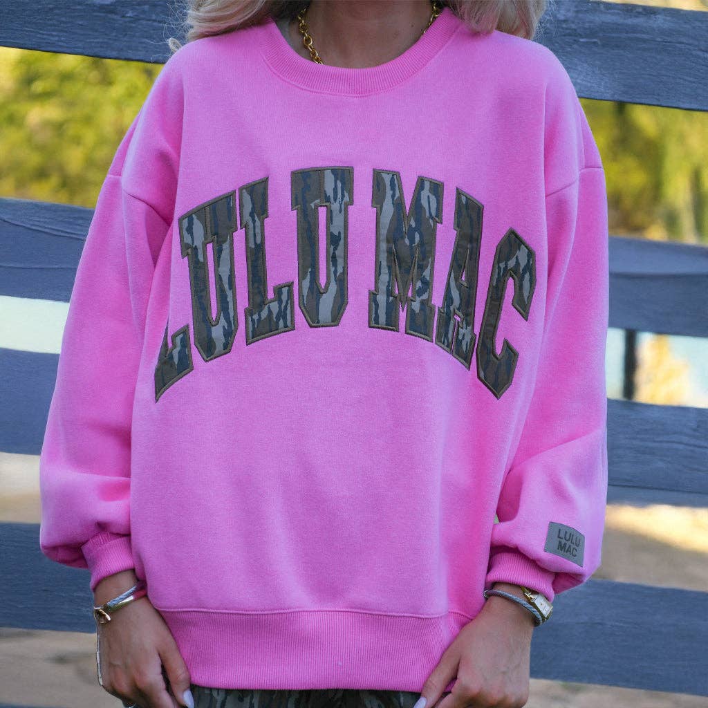 LULU MAC PINK MOSSY OAK SWEATER