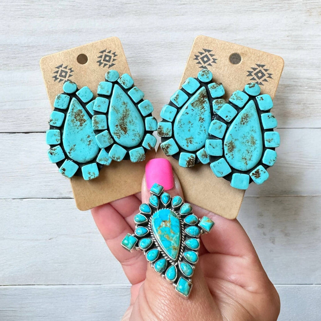 Turquoise Clay Earrings