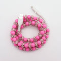 Pink Heart & Floral Bead Charging Cable