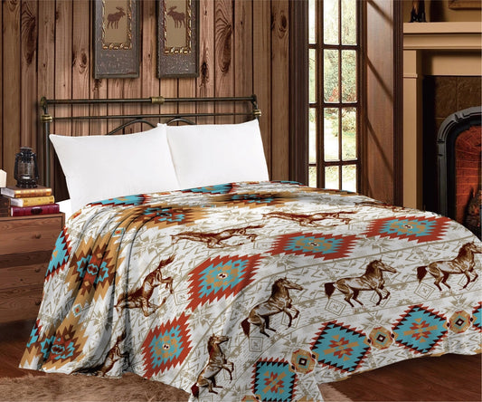 Aztec Horse Blanket - Queen Size