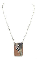 Western Checkered Lightning Spade Ace Necklace