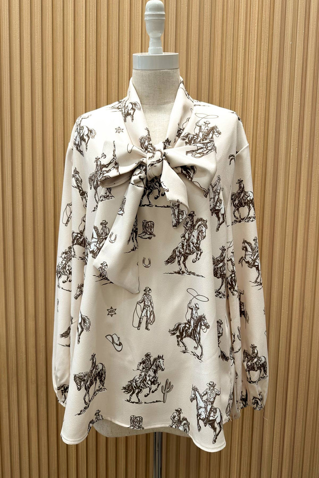 Western Sheriff Cowboy Print Blouse