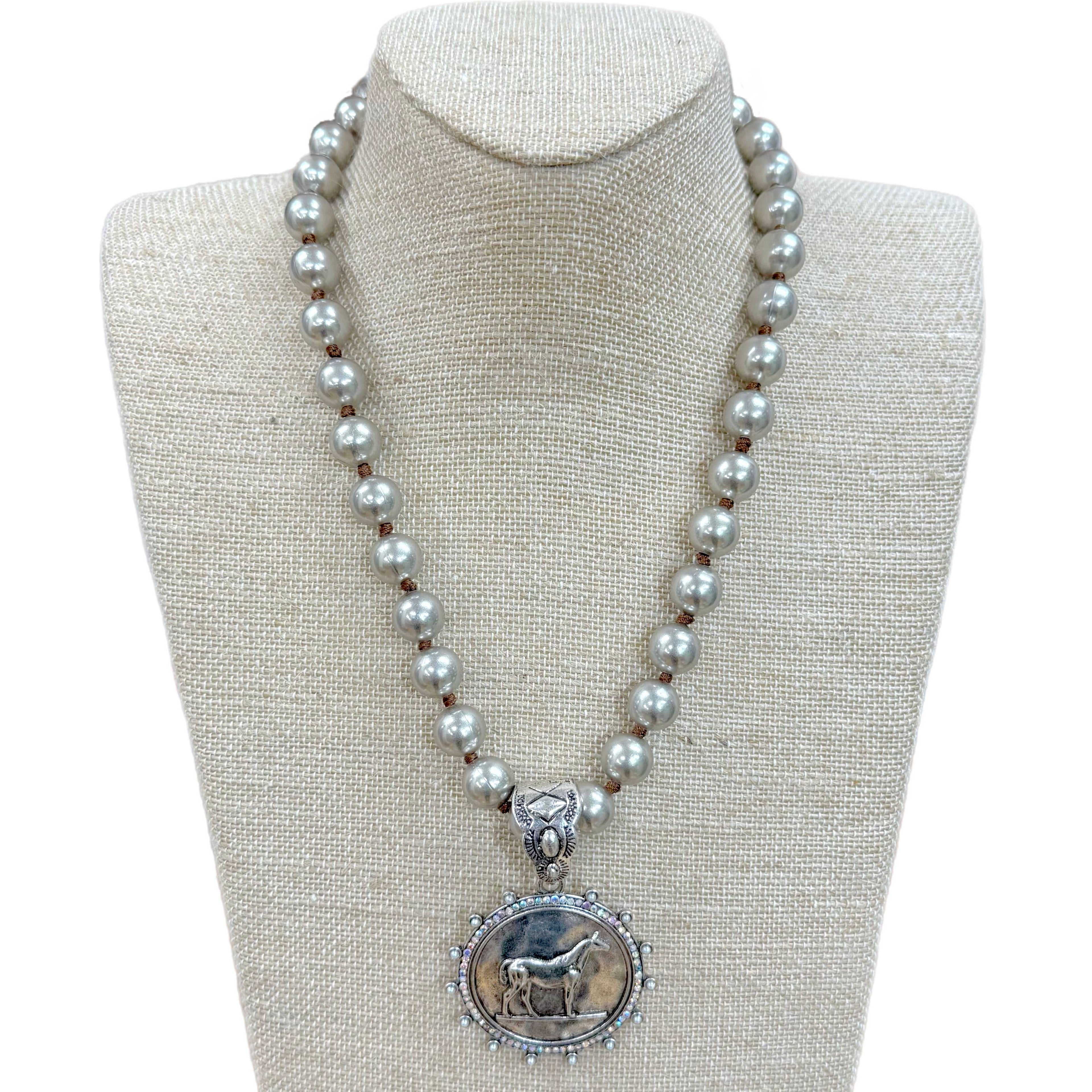 Diamond Horse Pendant Necklace