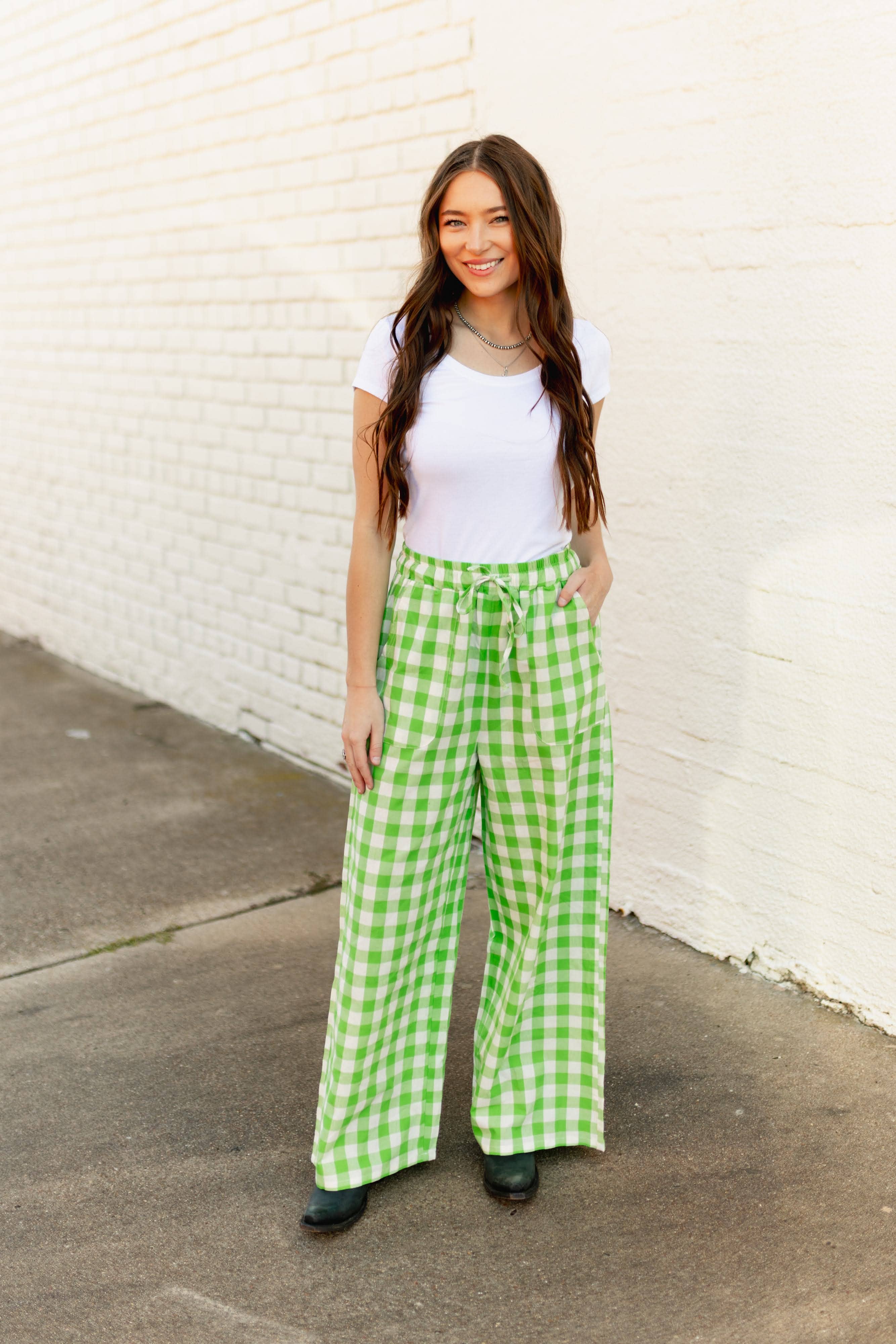 Neon Wrangler Gingham Pants