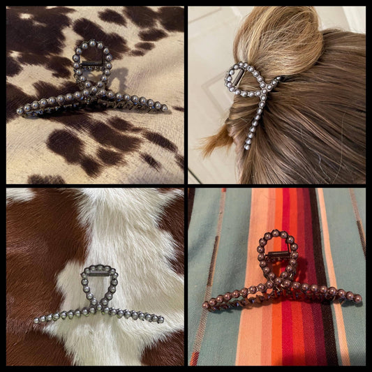 Faux Navajo Pearl Claw Clip