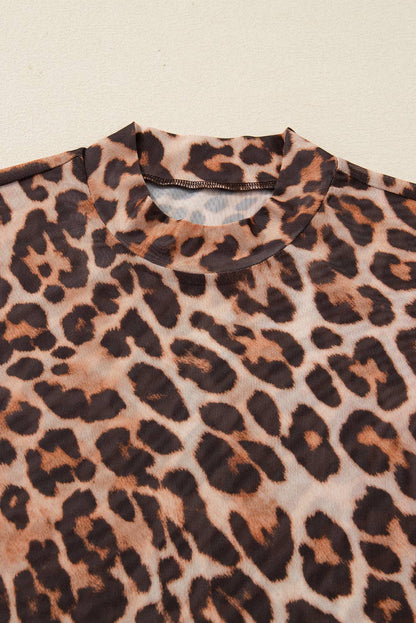 Wild Side Leopard Mesh Top