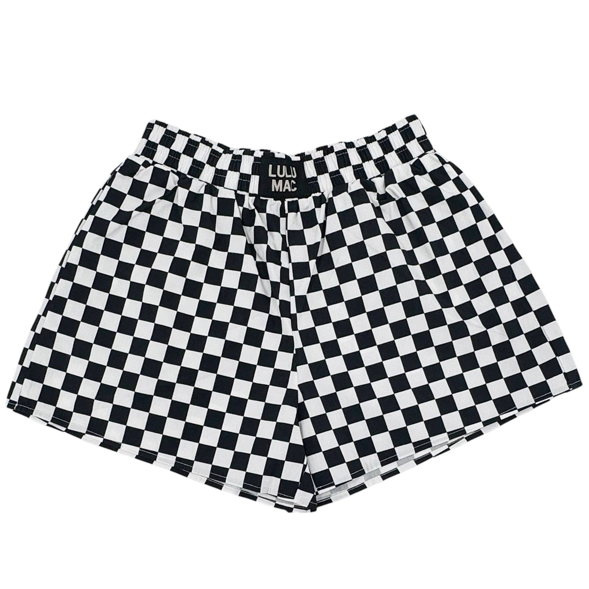 LULU MAC BLACK & WHITE CHECKERED BOXER SHORT