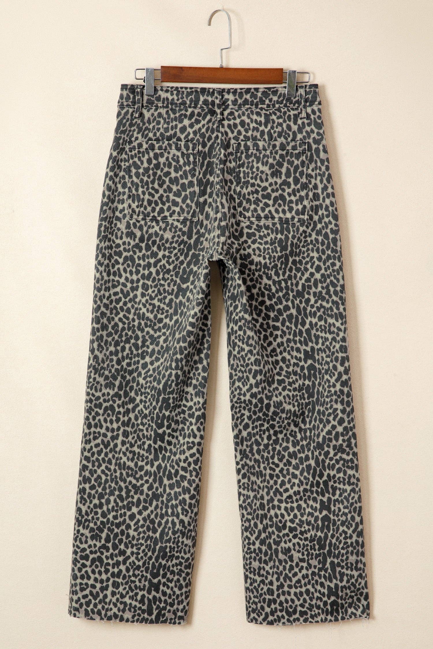 Leopard High Rise Straight Leg Jeans
