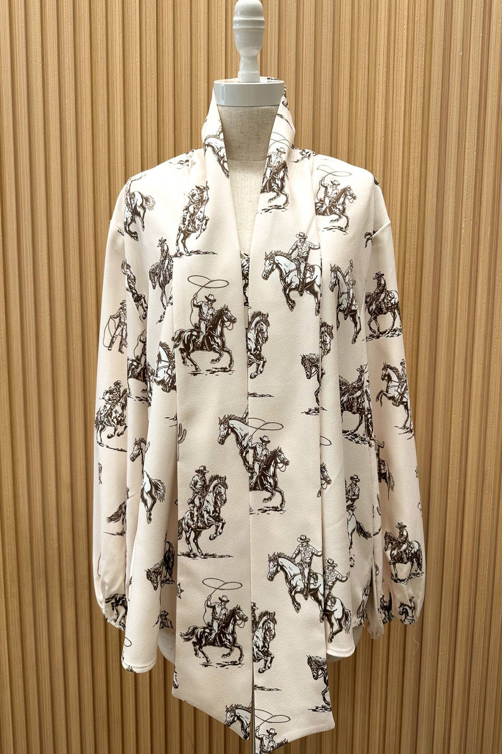 Western Sheriff Cowboy Print Blouse