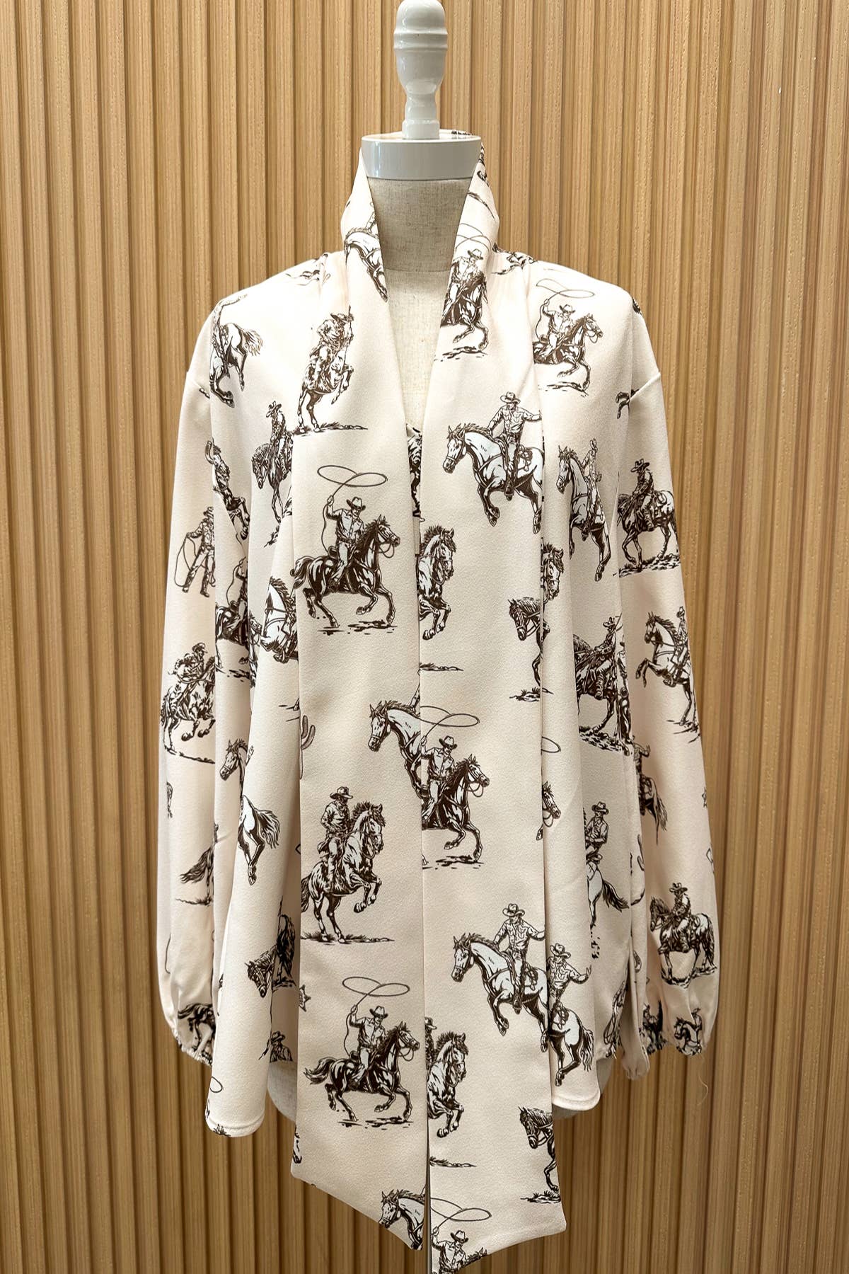 Western Sheriff Cowboy Print Blouse