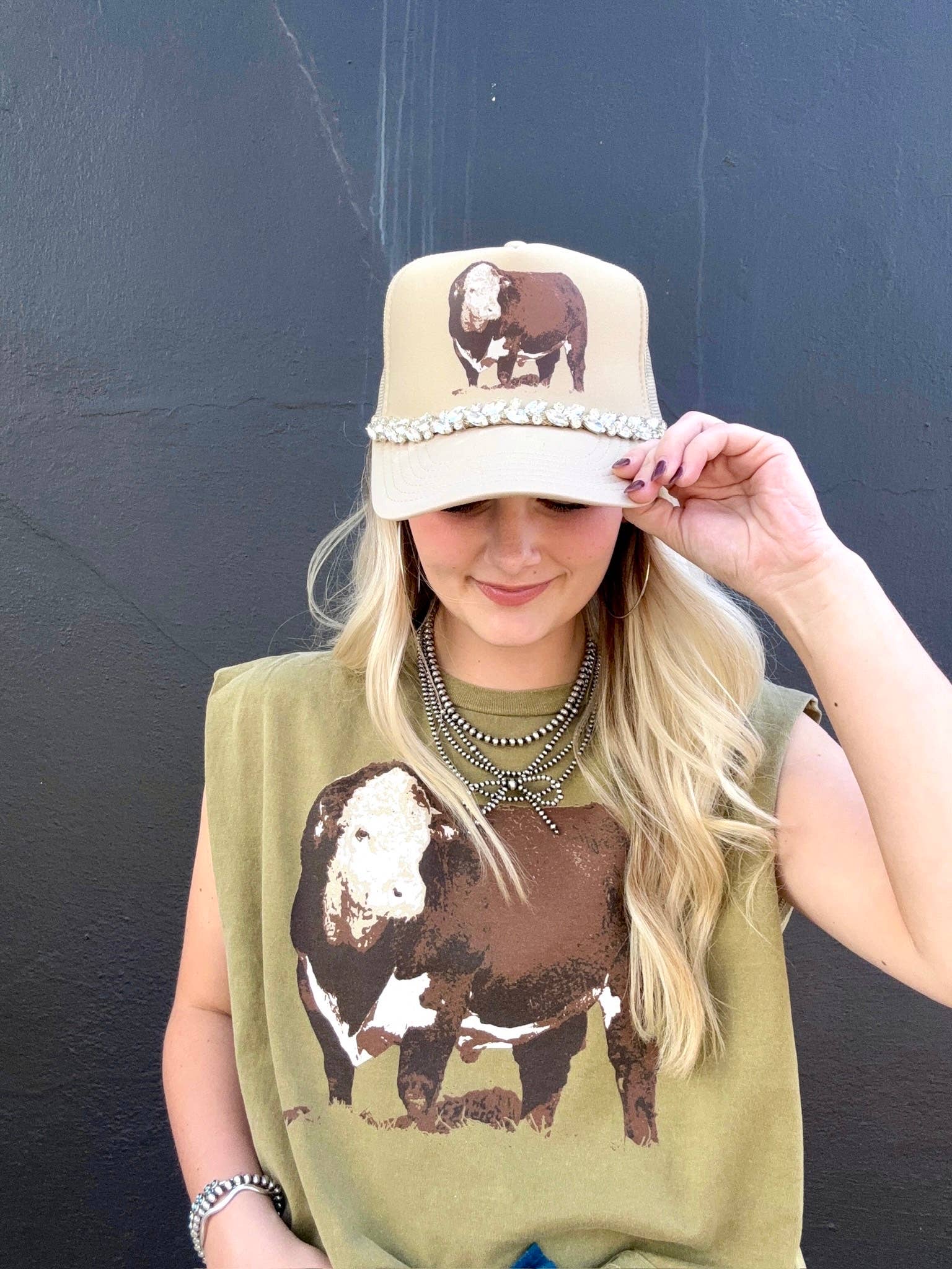 Rhinestone Band Hereford Trucker