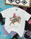 Neon Retro Cowboy Jaguar Tee