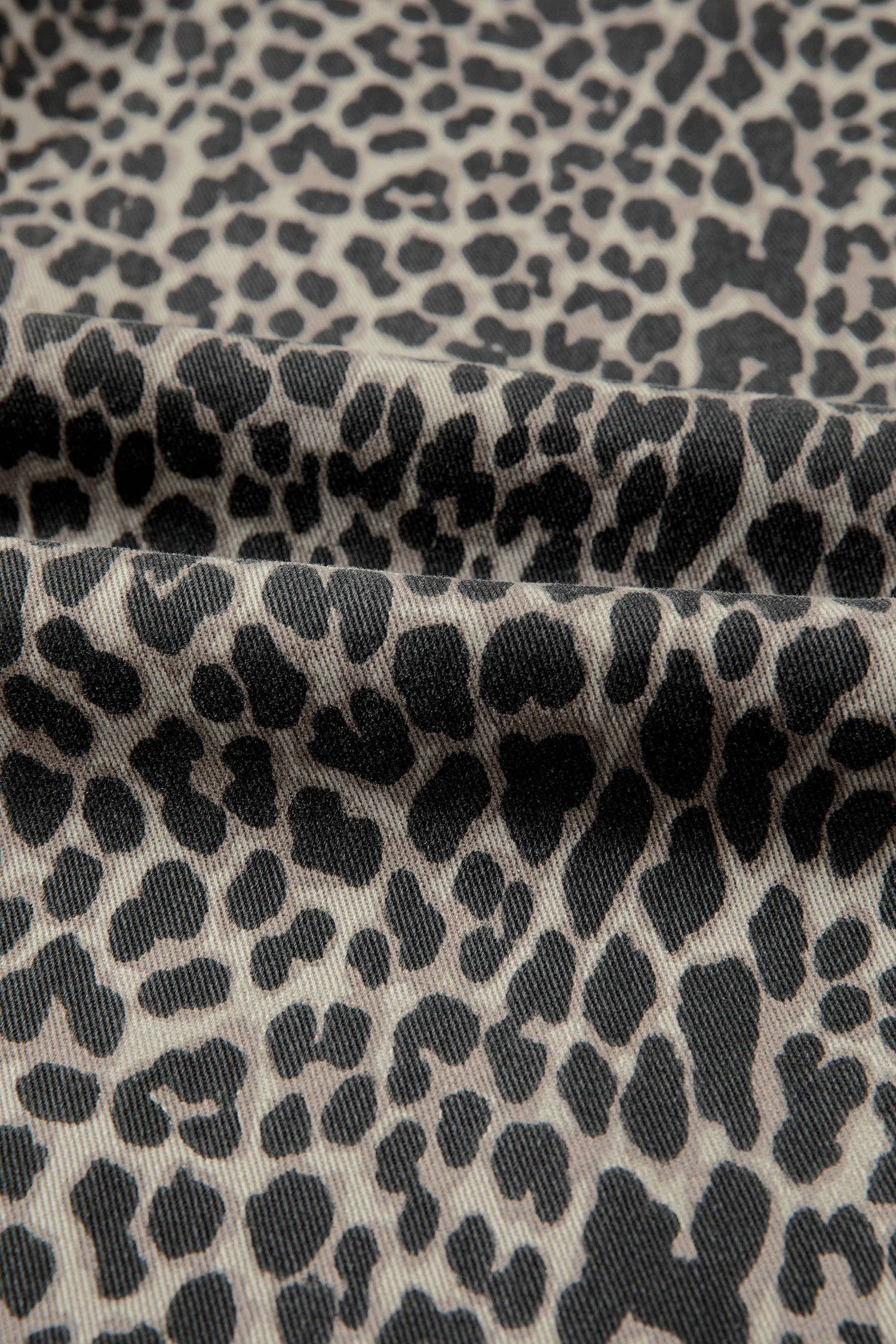 Leopard High Rise Straight Leg Jeans